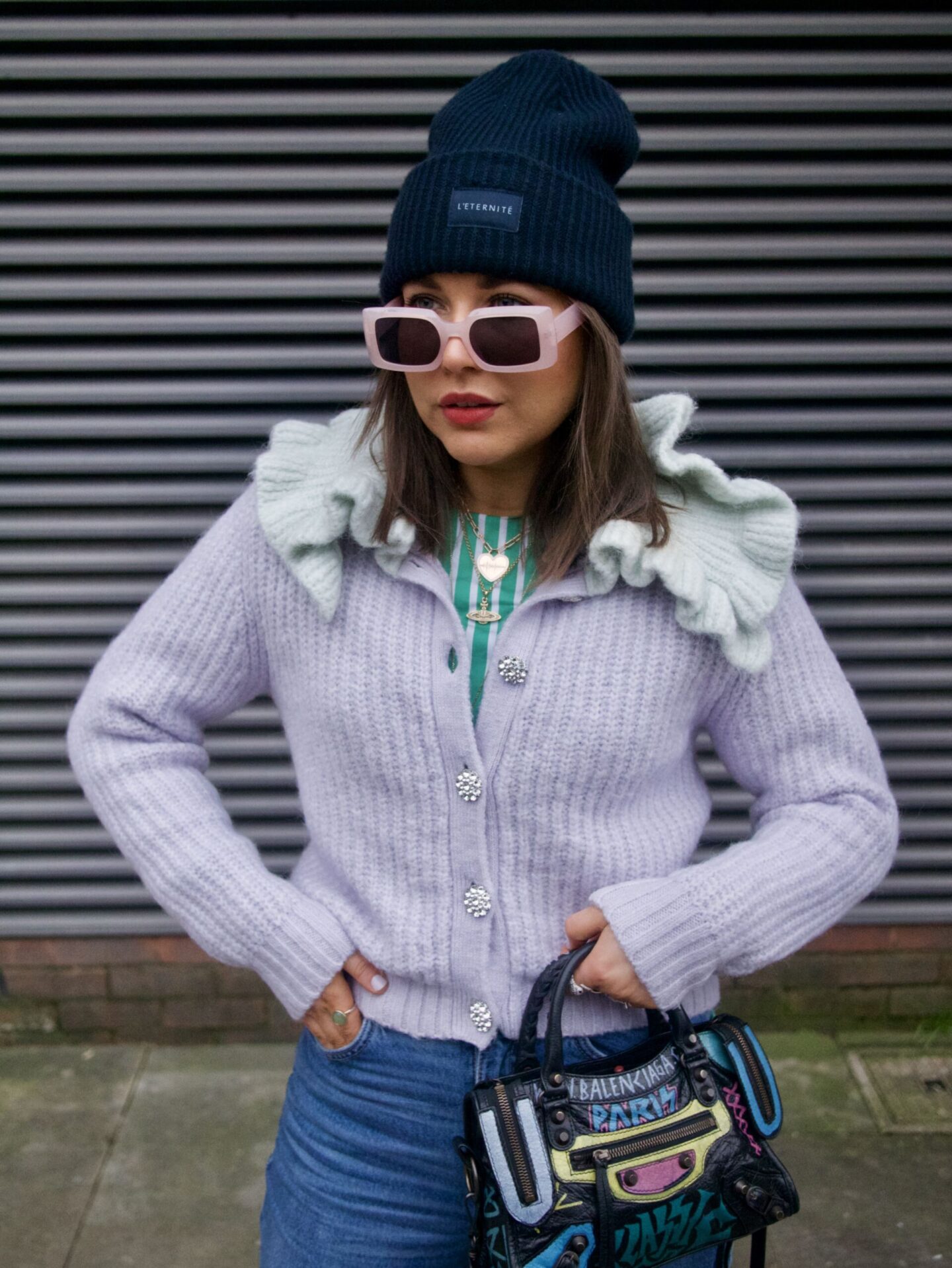 manchester fashion looks, fashion looks, pastel colours, spring outfit, Balenciaga bag, designer bag, candy colours, weekday coat, designer looks, influencer , 