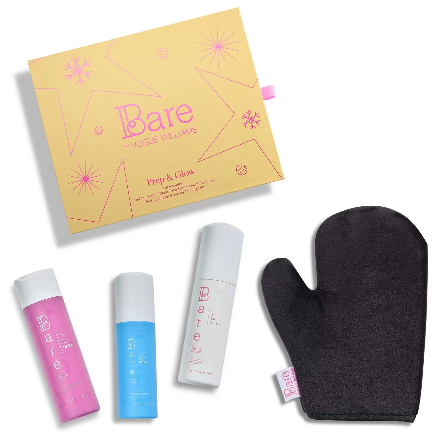 Bare by vogue Williams , chrisms gift guide, skincare , perfect holiday present , fake tan 