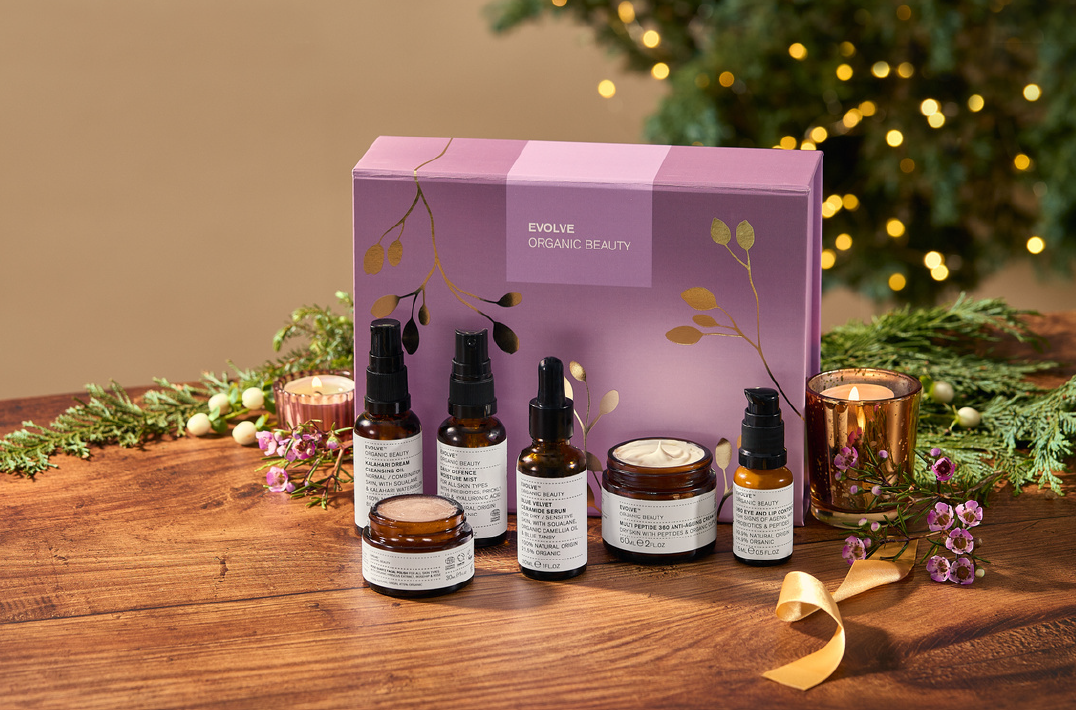 Evolve beauty , chrisms gift guide, skincare , perfect holiday present , evolve organic brand 