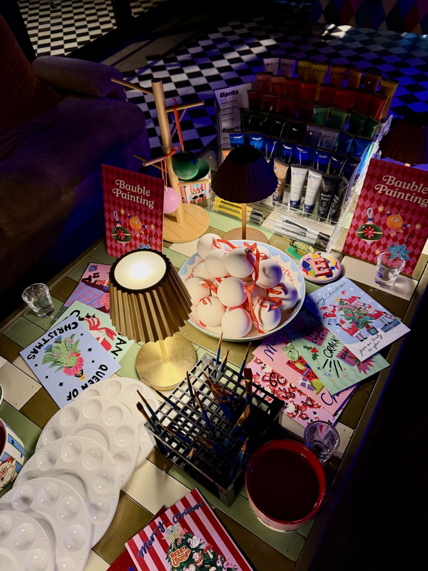 Eleanor Bowmer, Christmas party, Christmas decor, what's on in manchester , Christmas decorations, bright and colourful designs, British designer 