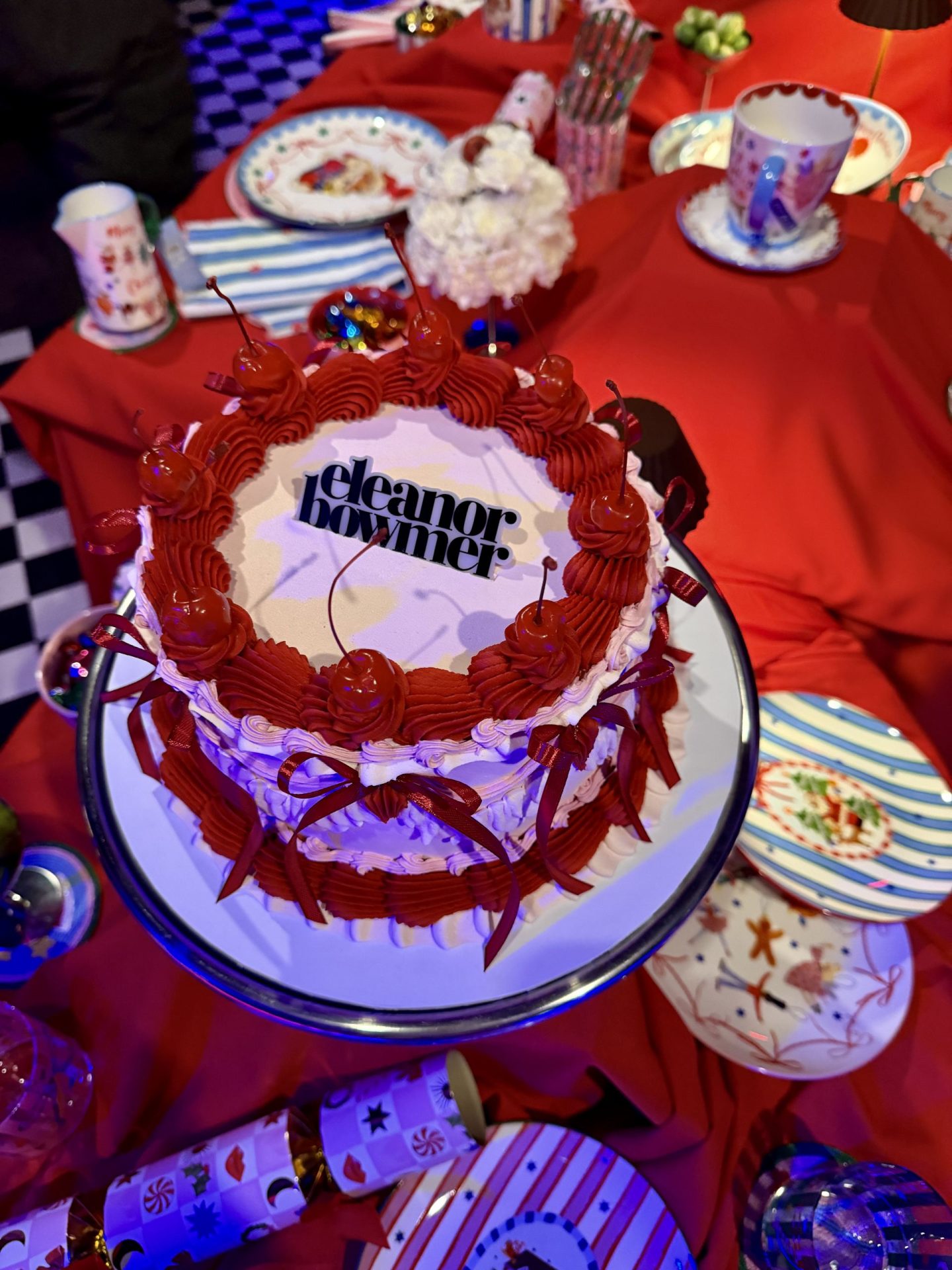 Eleanor Bowmer, Christmas party, Christmas decor, what's on in manchester , Christmas decorations, bright and colourful designs, British designer 