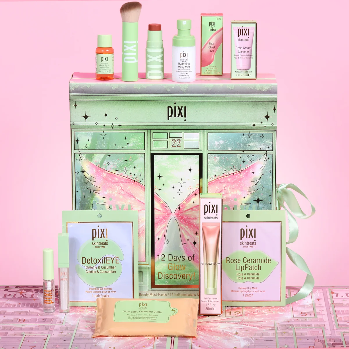 Pixi beauty , Pixi beauty advent calendar, christmas advent calendar, 12 Days of Glow Discovery, Pixi blow, glow tonic, Christmas gift guide, content creator, beauty content creator 