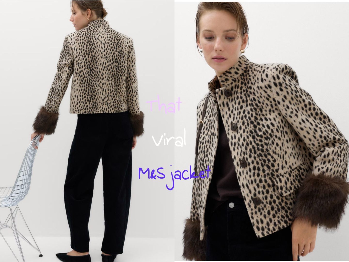 m&s viral jacket , winter jacket , must have jacket, what's new in m&s , Animal Print Faux Fur Trim Funnel Neck Coat, viral fur jacket, manchester , manchester influencer